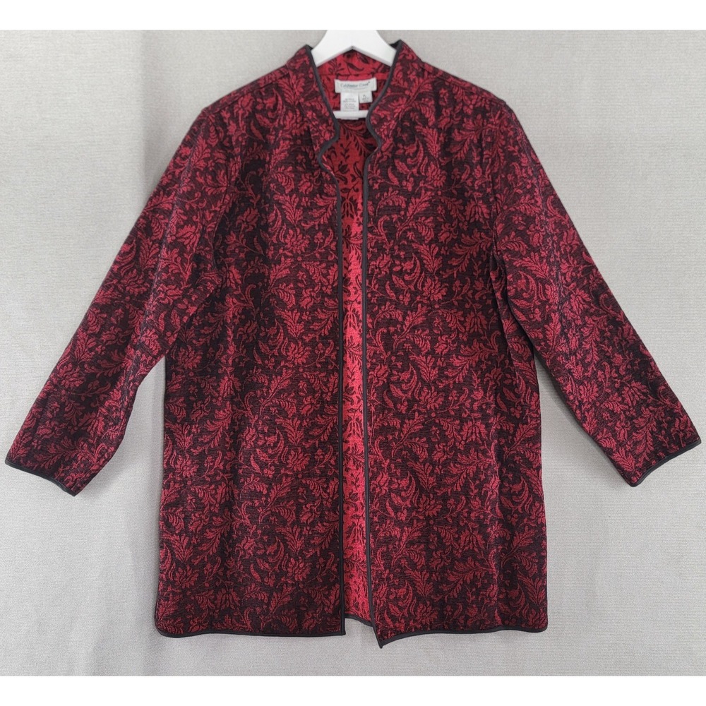Coldwater Creek Womens Jacket Brocade Open Tapestry Reversible Size Large Petite